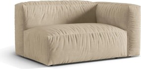 Parte divano componibile beige (con penisola a destra) con rivestimento in velluto Martina – Micadoni