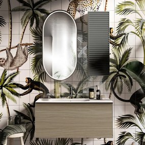 Mobile sottolavabo e lavabo Pixel per vasca centrale olmo rousseau L 80 x H 40 cm 1 cassetto