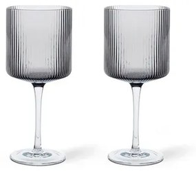 Ripple Rosso Wine Glasses Set of 2 Smoked Grigio - Ferm Living