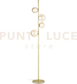 Perlage lampad da terra 4 luci attacco g9 lampadine incluse ambra