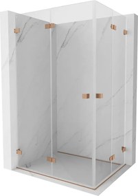 Mexen Lunar-F Duo cabina doccia pieghevole 100 x 80 cm, trasparente, rame spazzolato - 836-100L-080P-65-00