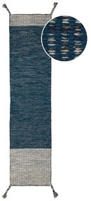 Tappeto in lana blu 60x200 cm Indira - Flair Rugs
