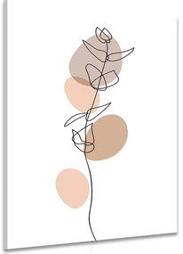 Stampa su tela – Foglia minimalista su sfondo bianco No4