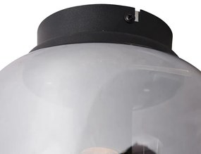 Plafoniera di design nera con vetro fumé - BLISS