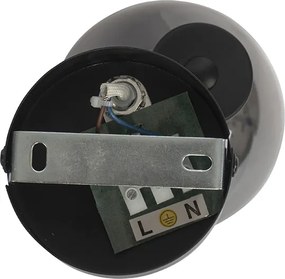 Faretto Art Déco nero con vetro fumé - Vidro