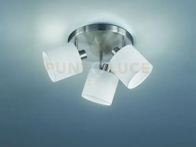 Tommy plafoniera 3 spots con diffusori paralumi bianchi base metall...
