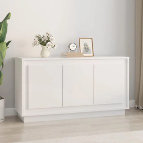 Credenza bianco lucido 102x35x55 cm in legno multistrato