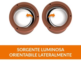 Faro Carrabile GU10 IP67 Orientabile INOX 304 Doppio Pressacavo - Corten