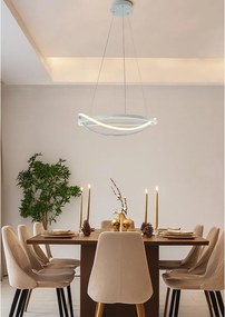 Lampadario LED moderno Persy bianco Ø55cm 2800 lumen, NOVECENTO