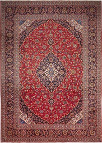 Kashan Tappeto 360x260 Rosso (Iran) Annodato A Mano