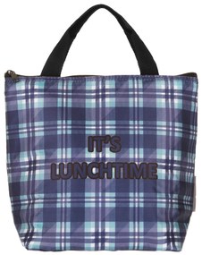 Borsa lunch box tartan blu