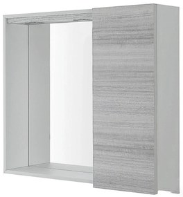 Specchio Contenitore 70x60 Cm Un'Anta Con Illuminazione Led Feridras "Stella" Grigio