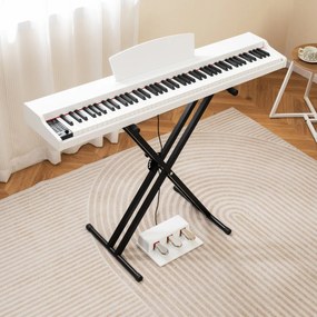 Costway Piano a tastiera di dimensioni complete semipesante con supporto regolabile, Set di pianoforte digitale a 88 tasti 3 Colori