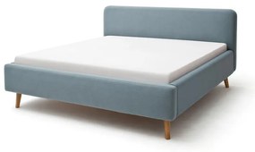 Letto matrimoniale imbottito blu/grigio 180x200 cm Mattis - Meise Möbel