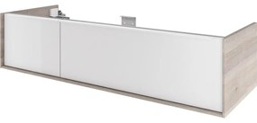 Mobile da bagno sotto lavabo Neo marrone laccato lucido L 135 x H 32 x P 48 cm 1 cassetto, lavabo non incluso