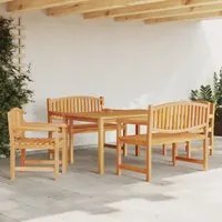 Set da Pranzo per Giardino 5 pz in Legno Massello di Teak 3157942