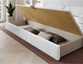 Divano bianco allungabile/con contenitore e rivestimento in bouclé 236 cm Elioss – ELTAP