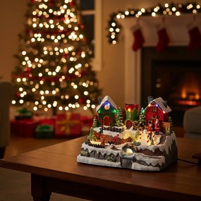 Villaggio di Natale con elfi e 13 luci led