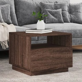 Tavolino Da Soggiorno Con Luci Led Rovere Marrone 50x49x40 Cm /