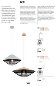 Redo 01-3010 - Lampada a sospensione con cavo GRILL 1xE27/42W/230V Ø 49,5 cm nero/turchese