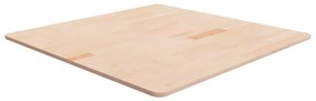 Piano Tavolo Quadrato 90x90x1,5 Cm Massello Rovere Non Trattato /
