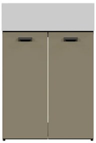 Mobile da bagno sotto lavabo COLAVENE Nobu beige opaco L 59 x H 71 x P 49 cm 2 ante, lavabo non incluso
