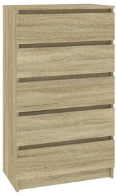 Cassettiera rovere sonoma 60x36x103 cm in legno multistrato