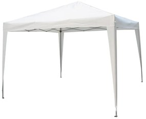 Gazebo in acciaio struttura grigio metallizzato, copertura bianco L 295 x P 295 x H 255 cm