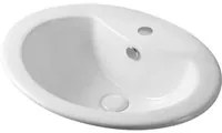 Lavabo da incasso soprapiano ovale L 56 x p 46 bianco in ceramica