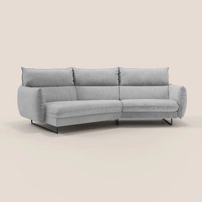 Monamour divano moderno angolare con opzione relax elettrico in microfibra smacchiabile impermeabile T11 grigio chiaro