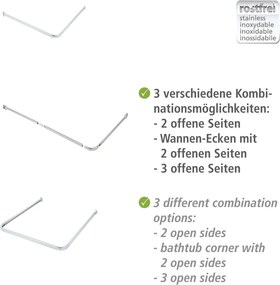 Asta per tende da doccia in argento lucido Era - Wenko