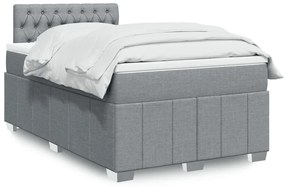 Giroletto A Molle Con Materasso Grigio Chiaro 120x200cm Tessuto /