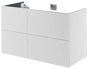 Mobile da bagno sotto lavabo Neo bianco laccato L 105 x H 64 x P 48 cm 4 cassetti, lavabo non incluso