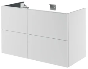Mobile da bagno sotto lavabo SENSEA Neo bianco laccato L 105 x H 64 x P 48 cm 4 cassetti, lavabo non incluso