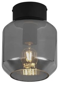 Plafoniera moderna nera con vetro fumé - Stiklo