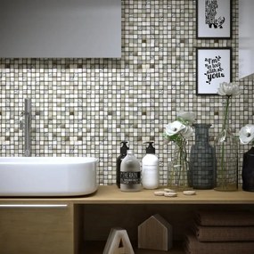 Mosaico in pietra Shape mix bianco L 30 x L 30cm x Sp. 8 mm, 11 pezzi