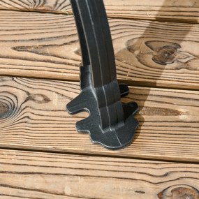 Panchina da Giardino 2 Posti con Braccioli 120x64x79 cm in Alluminio e Legno Teak...