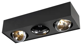 Faretto da soffitto di design nero quadrato 3 luci - Kaya