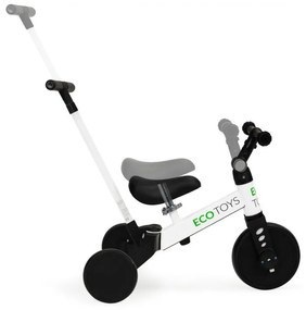 Triciclo con barra di guida in bianco ECOTOYS