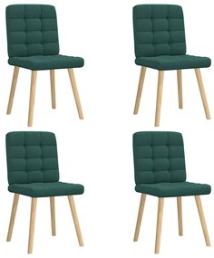 Sedie Da Pranzo 4 Pz İn Tessuto Verde Scuro /