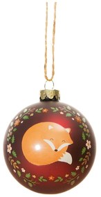 Pallina di Natale in vetro fatta a mano ø 8 cm Woodland Fox – Sass &amp; Belle