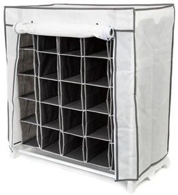 Scarpiera in tessuto bianco e nero Scarpe, 25 scomparti - Compactor