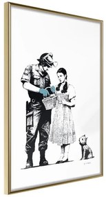 Poster  Banksy: Stop and Search  Cornice Quadri Cornice d'oro, Larghezza x Altezza Home decor 30x45