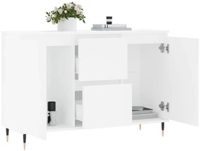 Credenza bianca 104x35x70 cm in legno multistrato