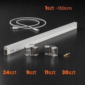 Plafoniera LED 192W 85-265V 6500K 298x209 cm CRI 90 IP54 bianca