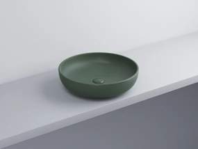 Cielo Shui Lavabo 45 cm tondo da appoggio senza troppo pieno in ceramica muschio