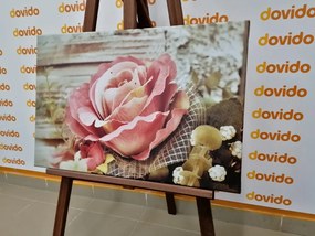 Stampa su tela – Rosa vintage rosa