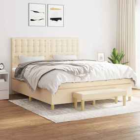 Giroletto A Molle Con Materasso Crema 160x200 Cm İn Tessuto /