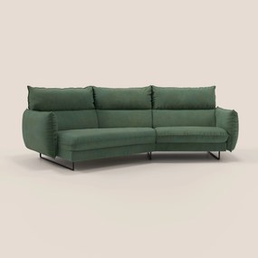 Monamour divano moderno angolare con opzione relax elettrico in microfibra smacchiabile impermeabile T11 verde