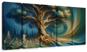 Quadri 5 pezzi – Albero della vita nel vortice dell’energia